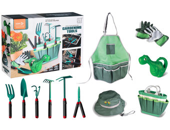 Kinder tuingereedschap - 26 cm - tas - groen