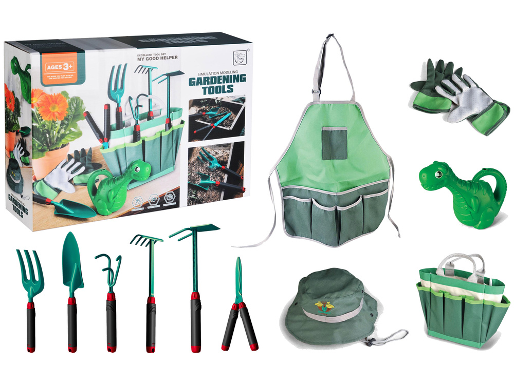 Kinder tuingereedschap - 26 cm - tas - groen