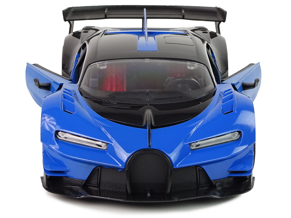 RC sportwagen - led verlichting & zelf opende deur - blauw/zwart