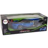 RC sportwagen - led verlichting & zelf opende deur - blauw/zwart