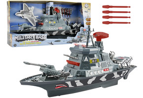 Speelgoed schip - militair schip - geweren - geluiden - lichten