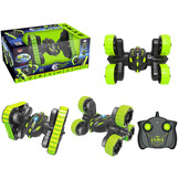 RC stunt auto - led verlichting - 18x15x15 cm - groen