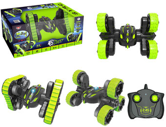 RC stunt auto - led verlichting - 18x15x15 cm - groen