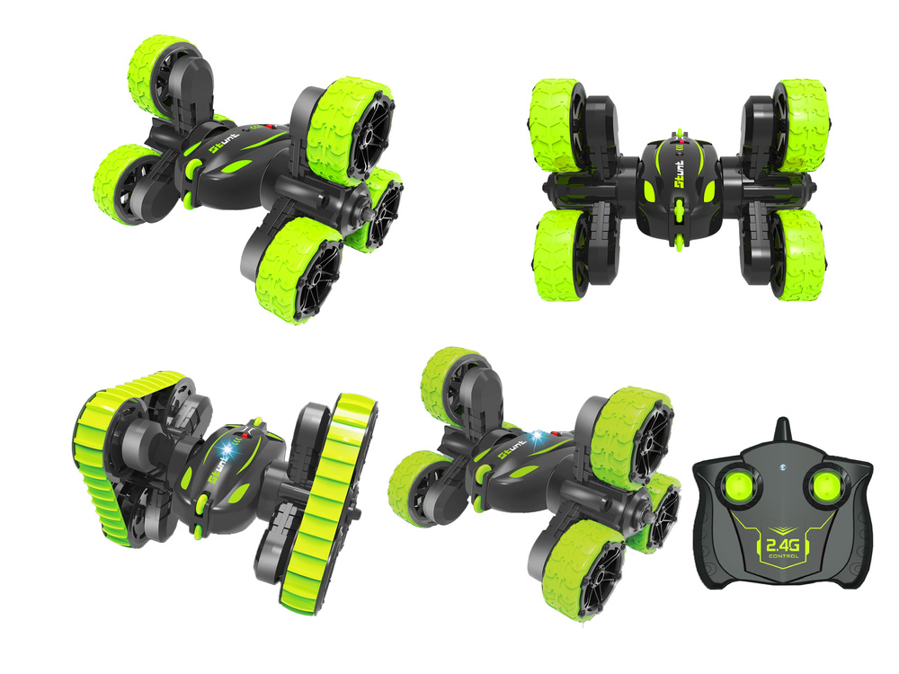RC stunt auto - led verlichting - 18x15x15 cm - groen