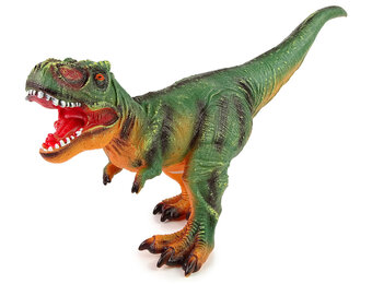 Dinosaurus speelgoed - 60x17x28 cm - rubber - oranje groen