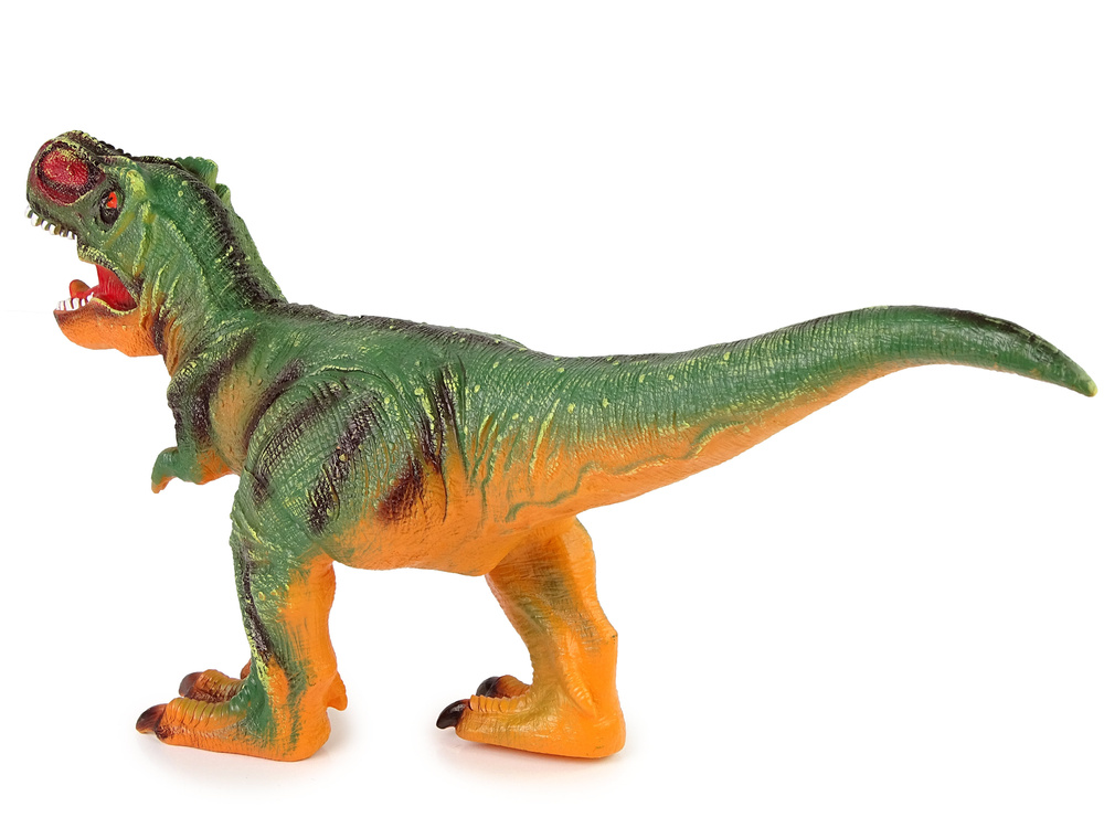 Dinosaurus speelgoed - 60x17x28 cm - rubber - oranje groen
