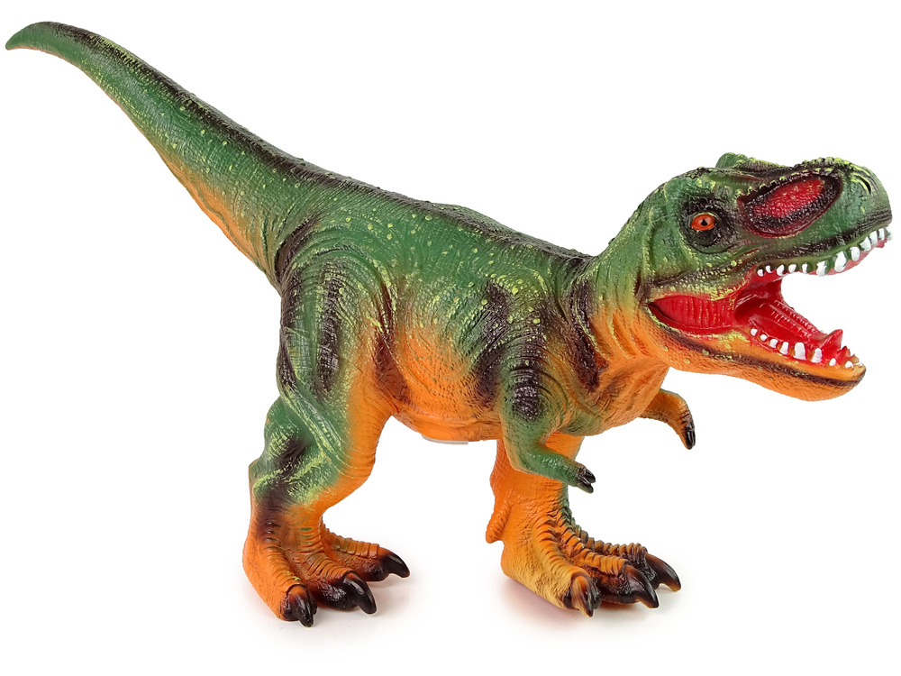 Dinosaurus speelgoed - 60x17x28 cm - rubber - oranje groen