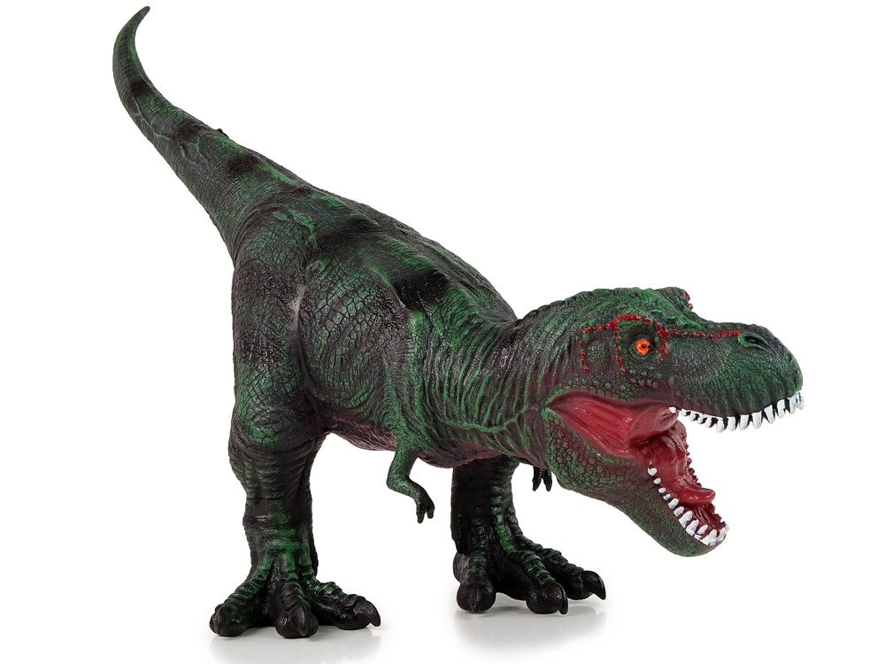 Dinosaurus speelgoed - 67x19x35 cm - rubber - rood groen