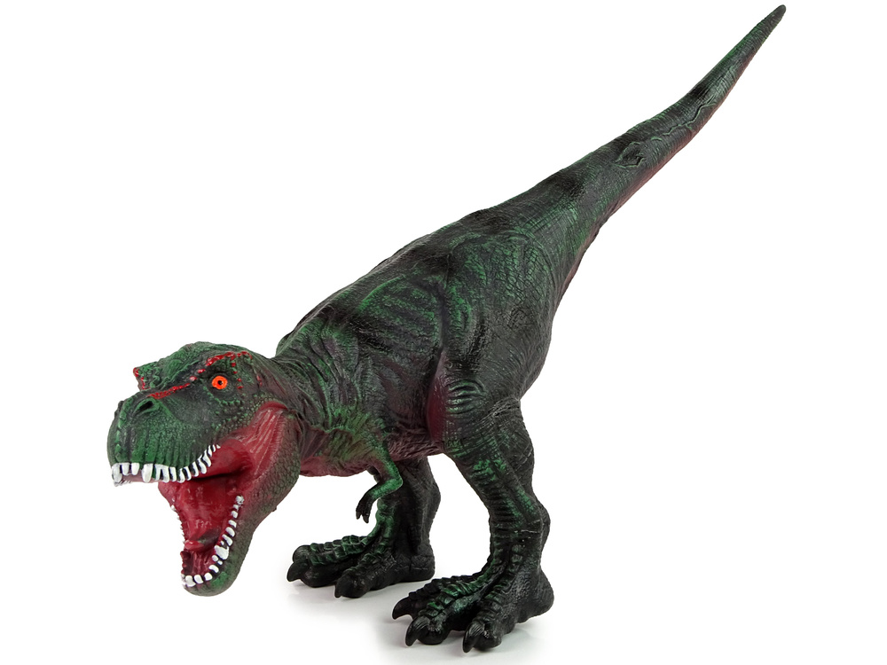 Dinosaurus speelgoed - 67x19x35 cm - rubber - rood groen