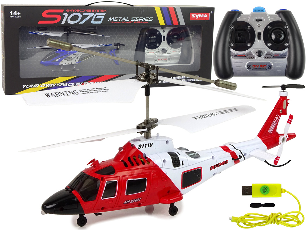 Syma S111G RC helikopter - met 3 Kanaal vliegroute - rood/wit