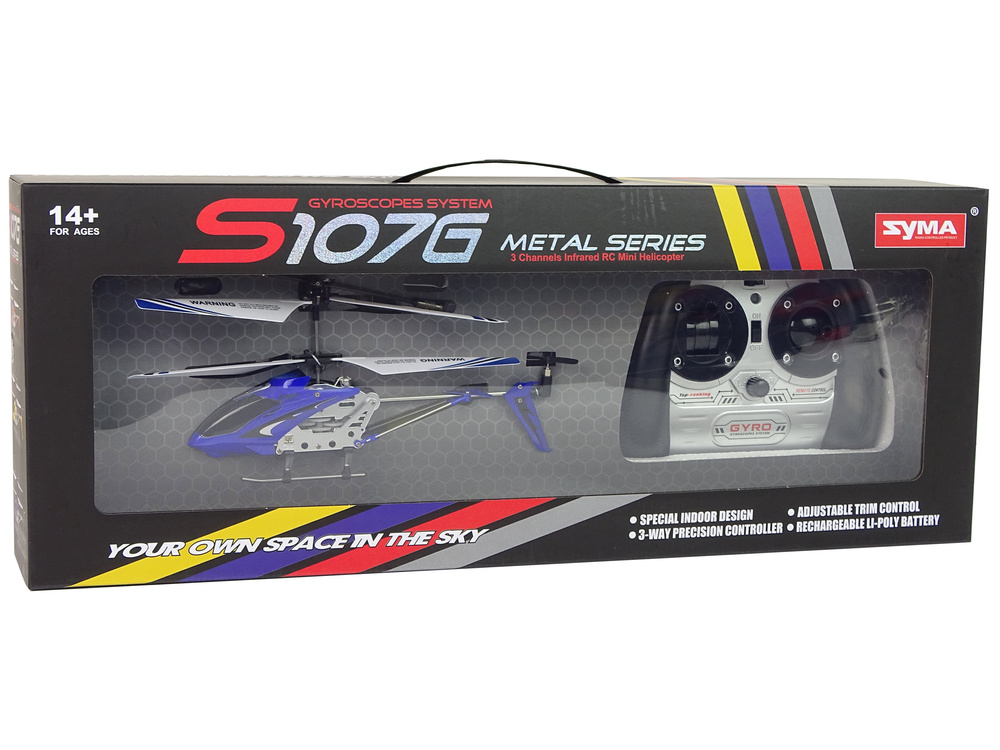 Syma S107G RC helikopter - met 3 Kanaal vliegroute - blauw/wit
