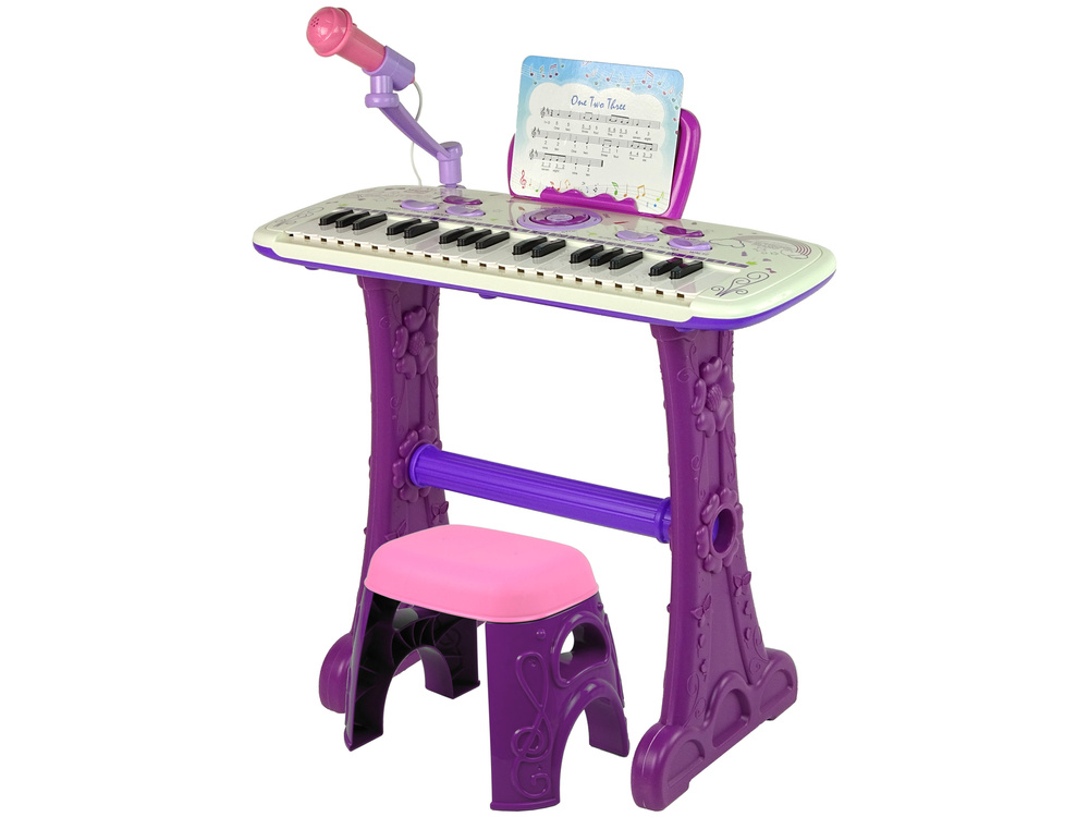 Speelgoed piano - USB & muzieknoten - 50x21x3 cm - paars