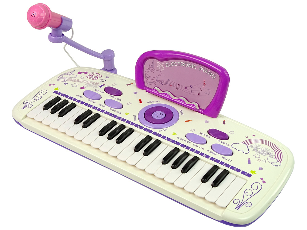Speelgoed piano - USB & muzieknoten - 50x21x3 cm - paars