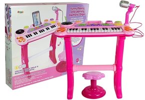 Speelgoed piano - met stoel & 31 toetsen - 47x24x55,5 cm - roze