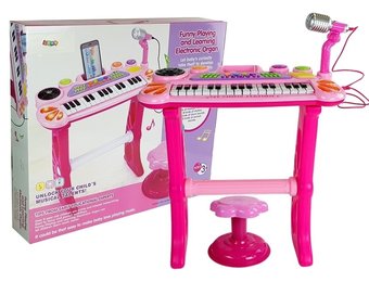 Speelgoed piano - met stoel & 31 toetsen - 47x24x55,5 cm - roze
