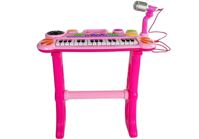 Speelgoed piano - met stoel & 31 toetsen - 47x24x55,5 cm - roze