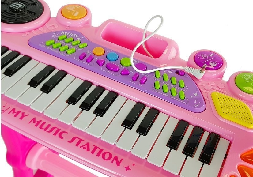 Speelgoed piano - met stoel & 31 toetsen - 47x24x55,5 cm - roze