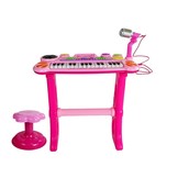 Speelgoed piano - met stoel & 31 toetsen - 47x24x55,5 cm - roze