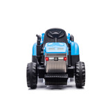 Kinder tractor - elektrisch bestuurbaar - met aanhanger - blauw