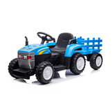 Kinder tractor - elektrisch bestuurbaar - met aanhanger - blauw
