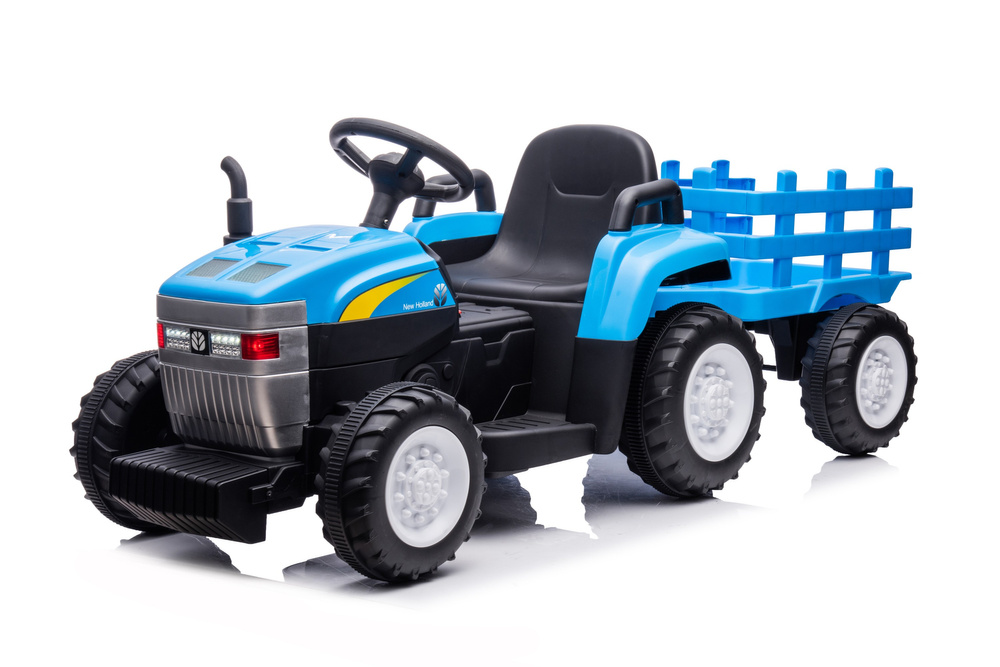 Kinder tractor - elektrisch bestuurbaar - met aanhanger - blauw