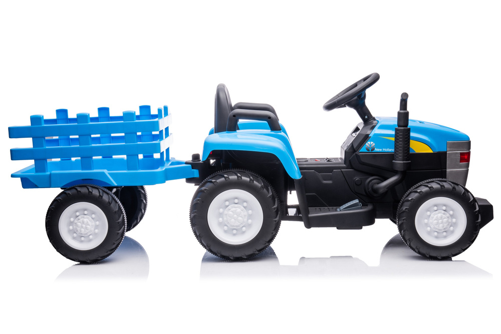 Kinder tractor - elektrisch bestuurbaar - met aanhanger - blauw