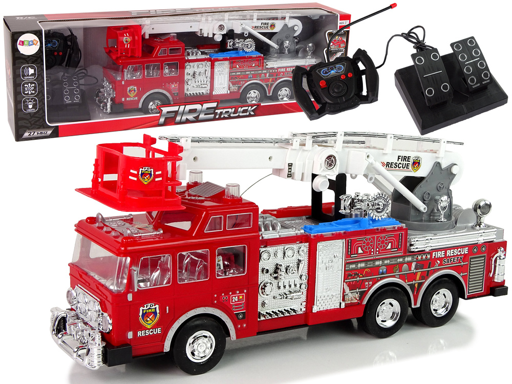 RC brandweerwagen - sirene/geluid en verlichting - rood