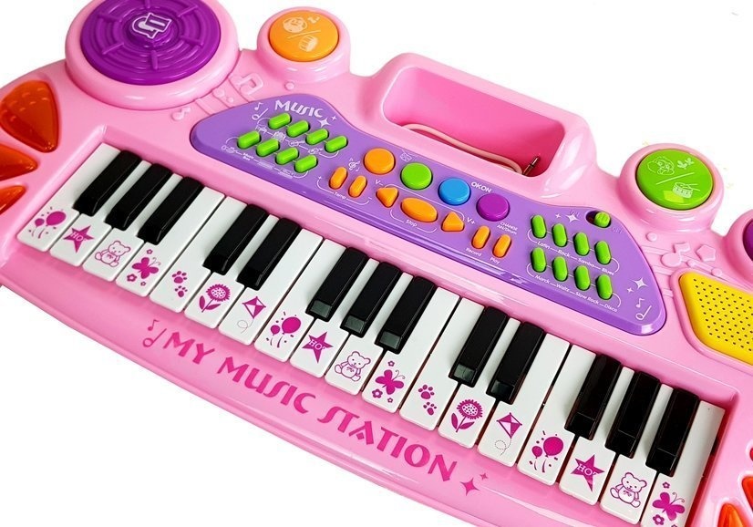 Speelgoed piano - microfoon & 31 toetsen - 44x20x5 cm - roze