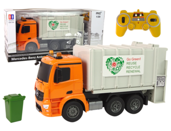 RC vuilniswagen - geluid en verlichting - oranje