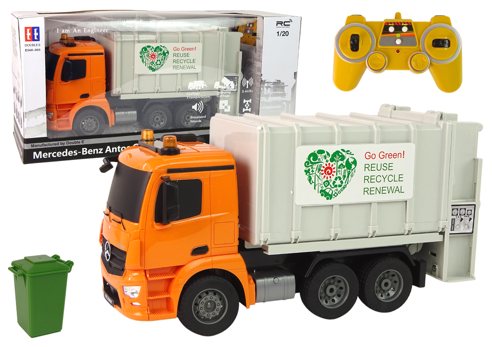 RC vuilniswagen - geluid en verlichting - oranje
