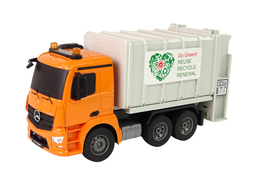 RC vuilniswagen - geluid en verlichting - oranje