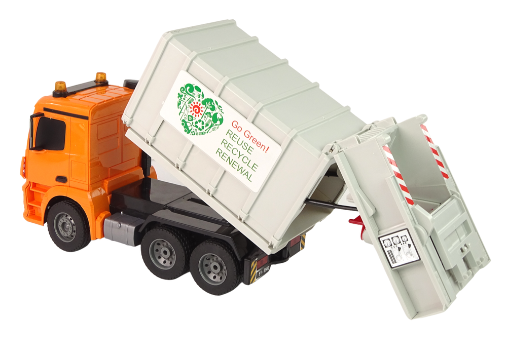 RC vuilniswagen - geluid en verlichting - oranje