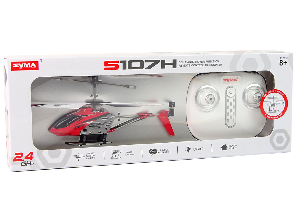 Syma S107H RC helikopter - met 3 Kanaal vliegroute - rood/wit