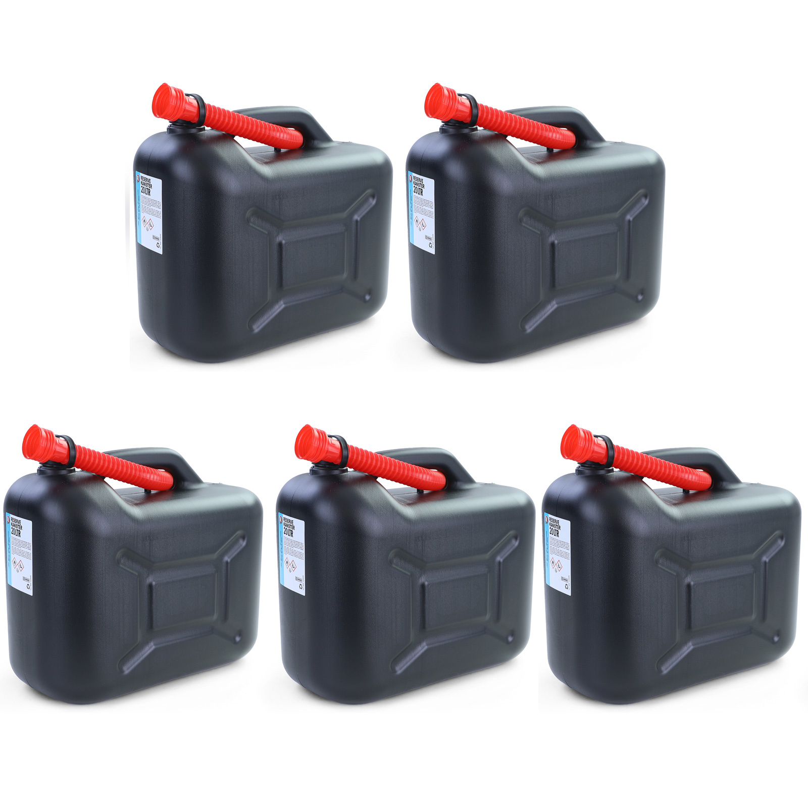Brandstof jerrycan - benzine tank - 5x 20L