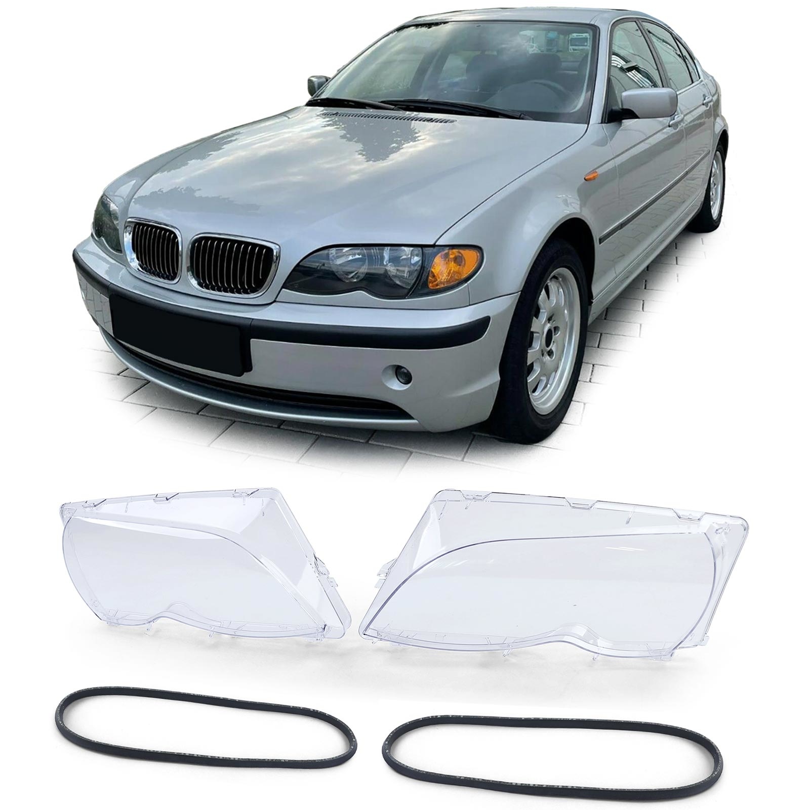 Koplamplens diffuser geschikt voor BMW 3 Serie E46 Sedan Touring 01-05