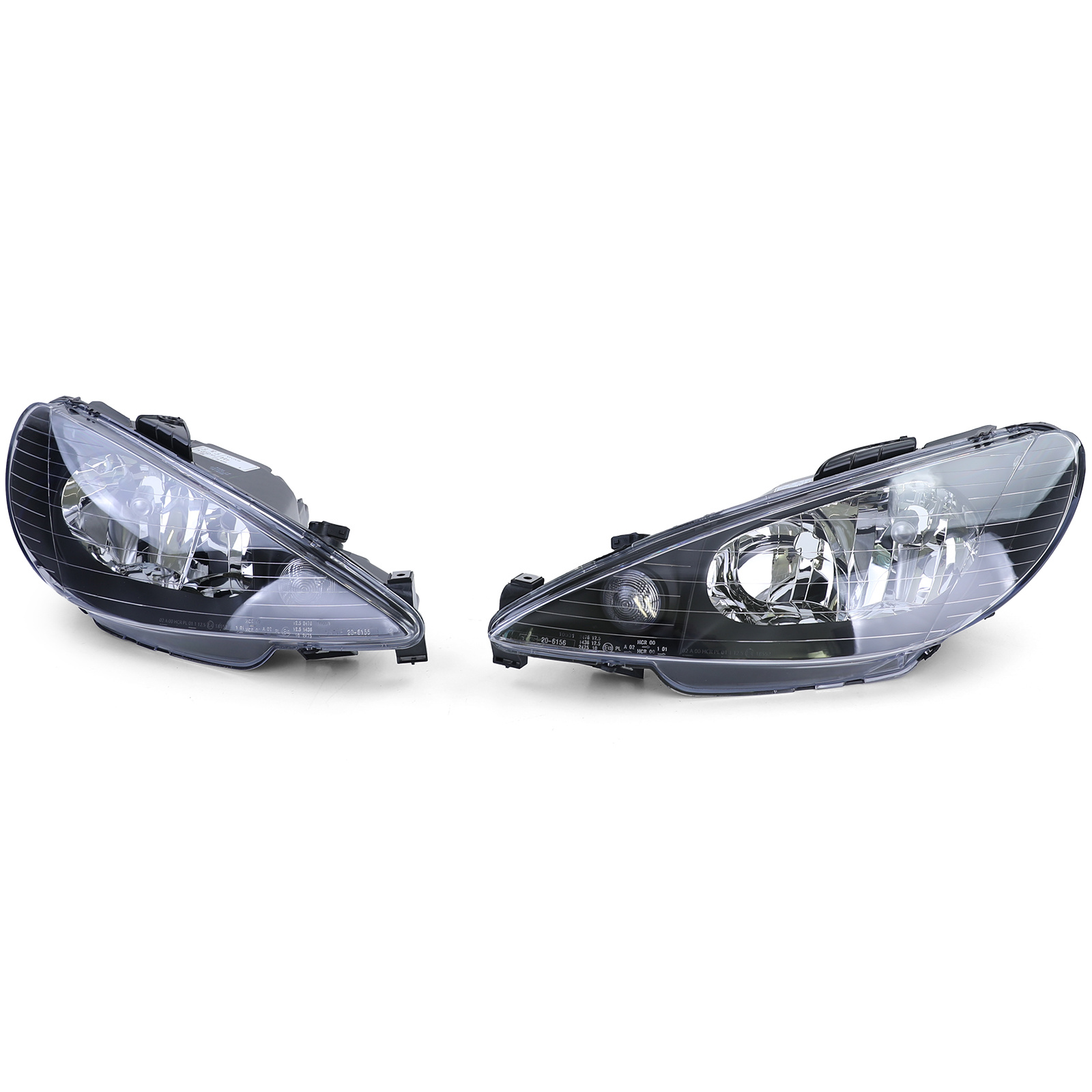 Koplampen auto - zwart H7 H7 - voor Peugeot 206 03-06 + GTi