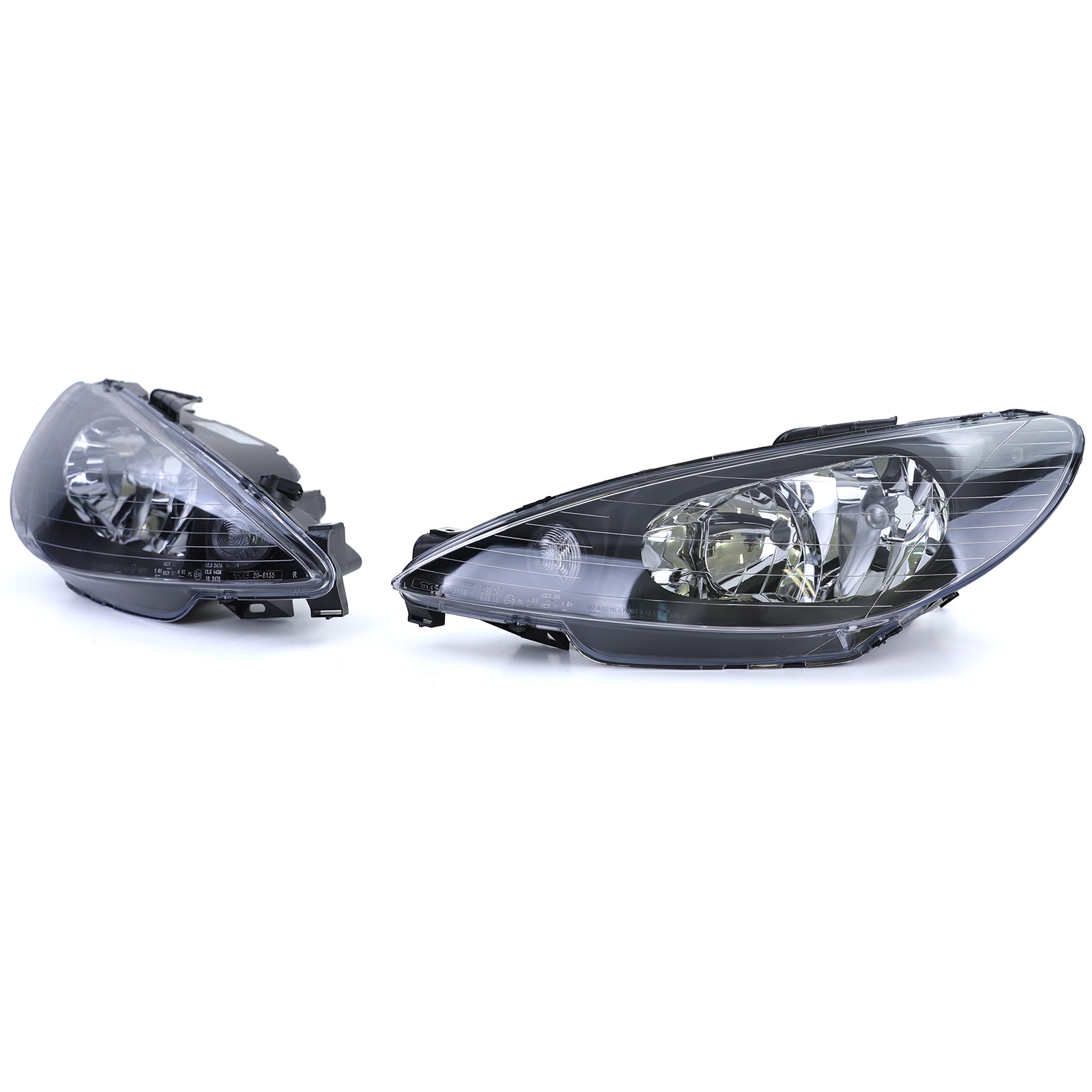 Koplampen auto - zwart H7 H7 - voor Peugeot 206 03-06 + GTi