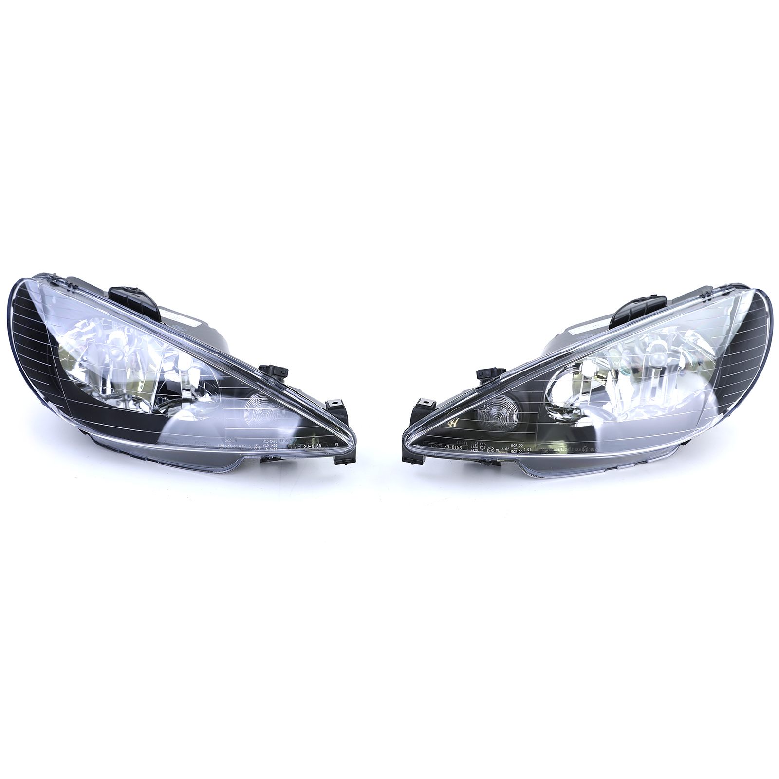 Koplampen auto - zwart H7 H7 - voor Peugeot 206 03-06 + GTi