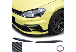 Koplampkappen boze oog carbon look paar geschikt voor VW Golf 7 5G 13-21
