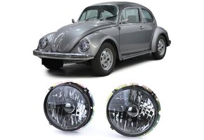 Koplampen - black smoke H4 paar - geschikt voor VW Kever + Cabrio vanaf 73