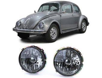 Koplampen - black smoke H4 paar - voor VW Kever + Cabrio vanaf 73