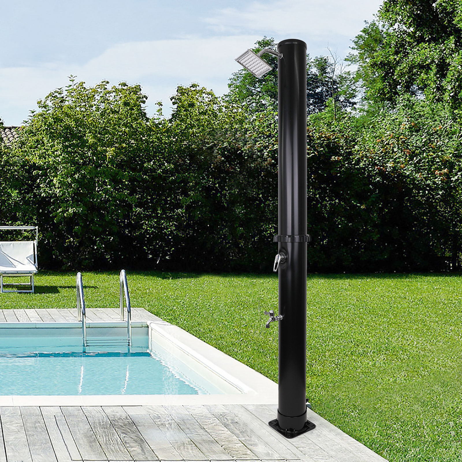 Tuindouche op zonne-energie - vierkante douchekop - 35 liter