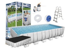 Bestway - opzetzwembad met zwembad accessoires - 732x366x132 cm