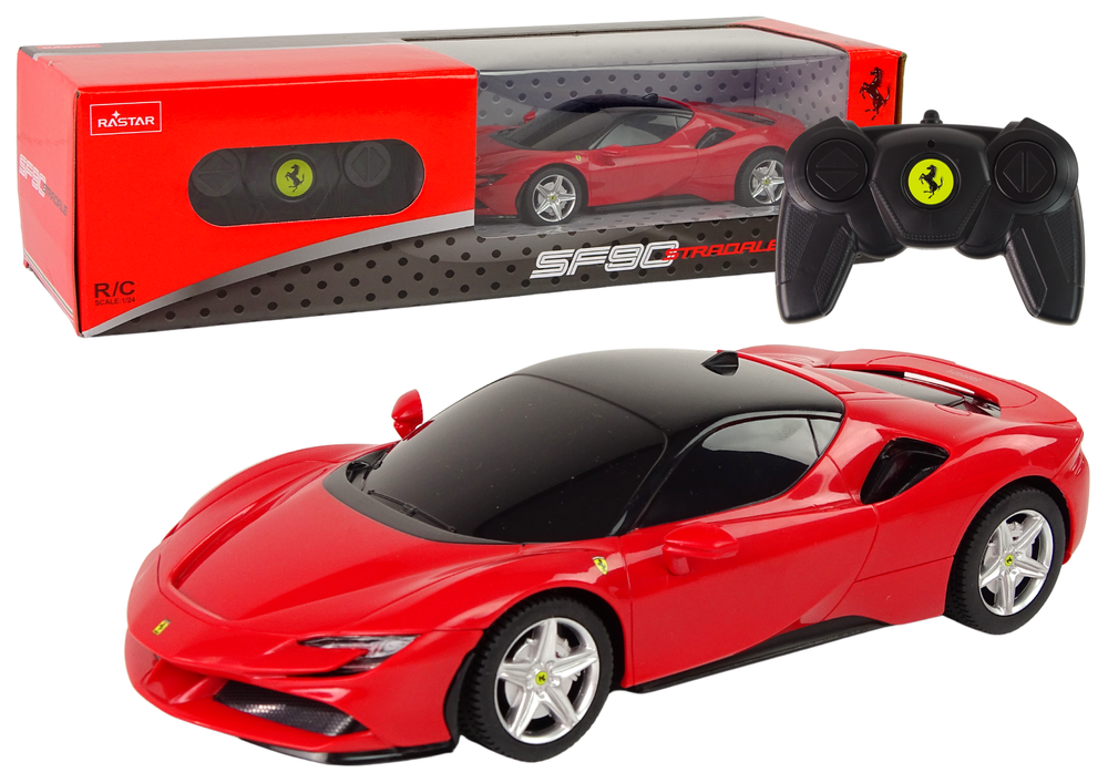 Ferrari - RC auto - LED verlichting - 18x8x5cm - rood