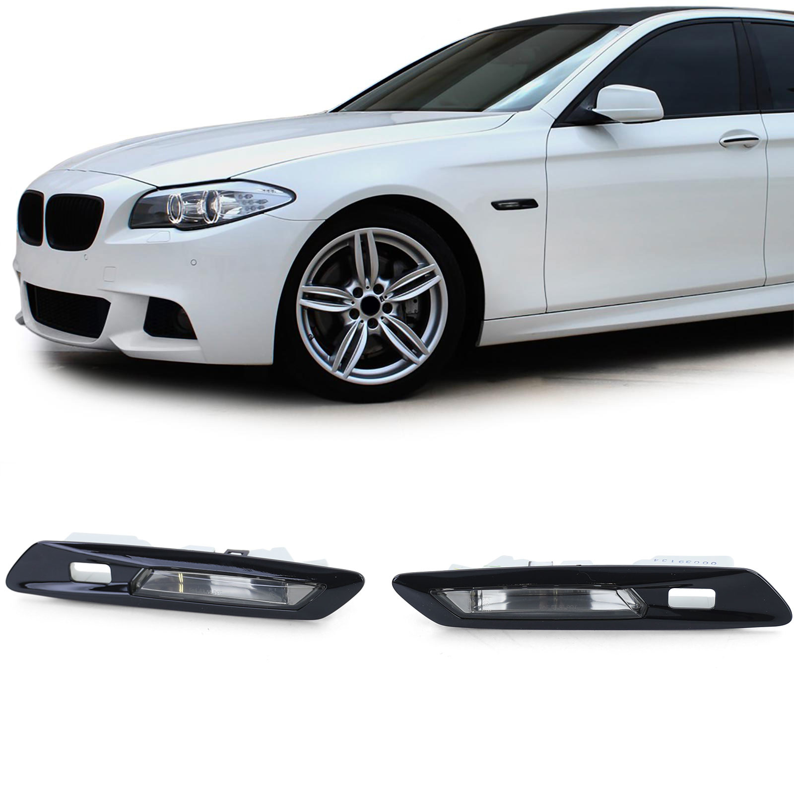 Zijknipperlicht voor BMW 5 Serie F10 F11 10-13 - zwart smoke