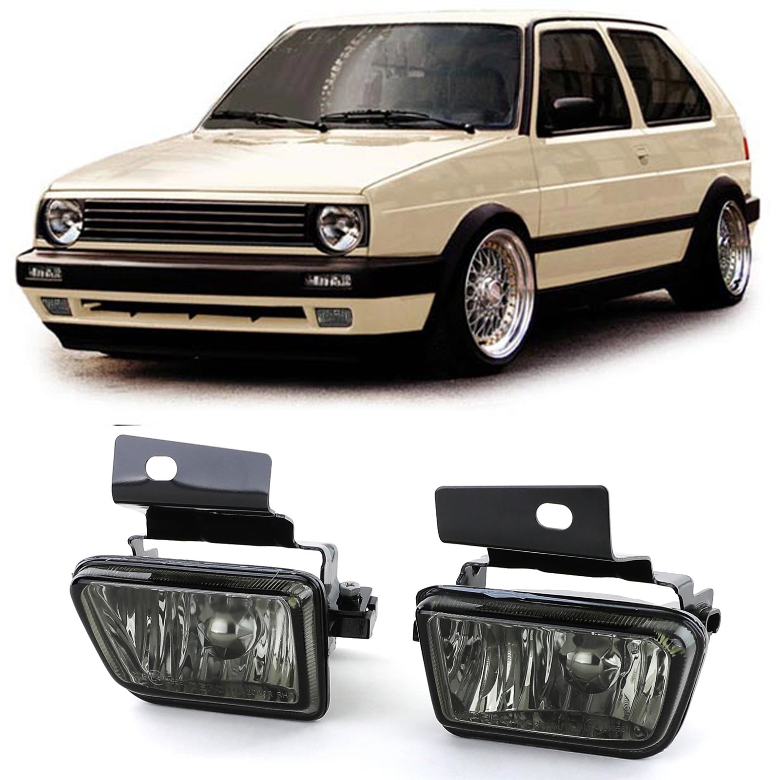 Mistlampen voor VW Golf 2 Jetta 2 83-92 - zwart smoke