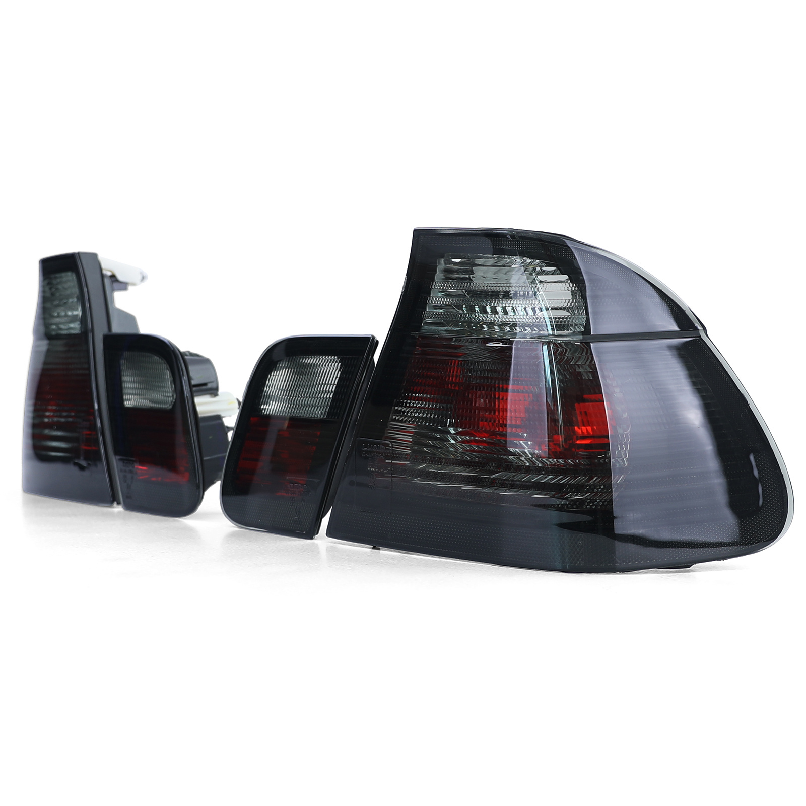 Achterlichten geschikt voor BMW E46 Sedan 98-01 - kirstal Black Smoke