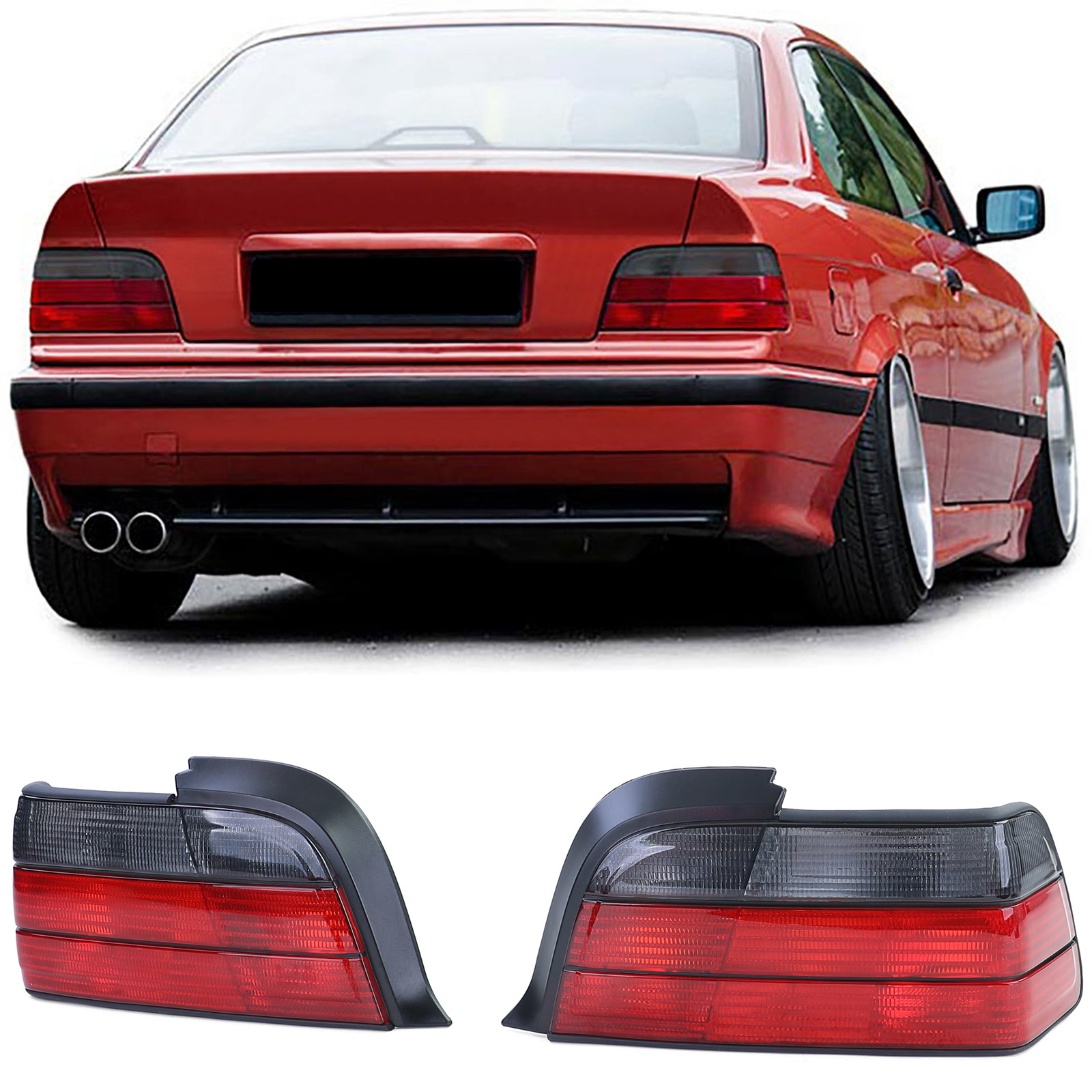 Achterlichten BMW 3 Serie E36 - Rood/Zwart