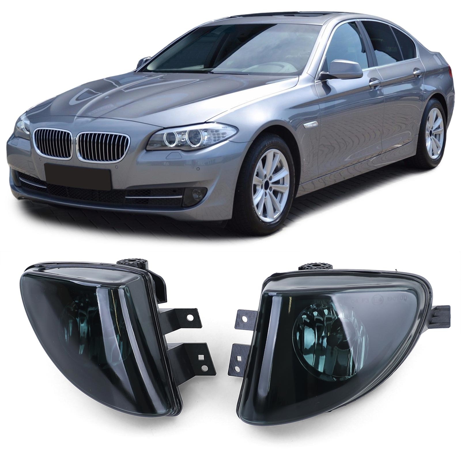 Mistlampen geschikt voor BMW F10 F11 GT F07 10-13 - zwart smoke