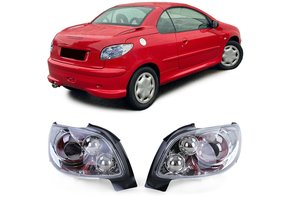 Achterlichten geschikt voor Peugeot 206 CC Coupe Cabrio 00-08 - volledig chroom
